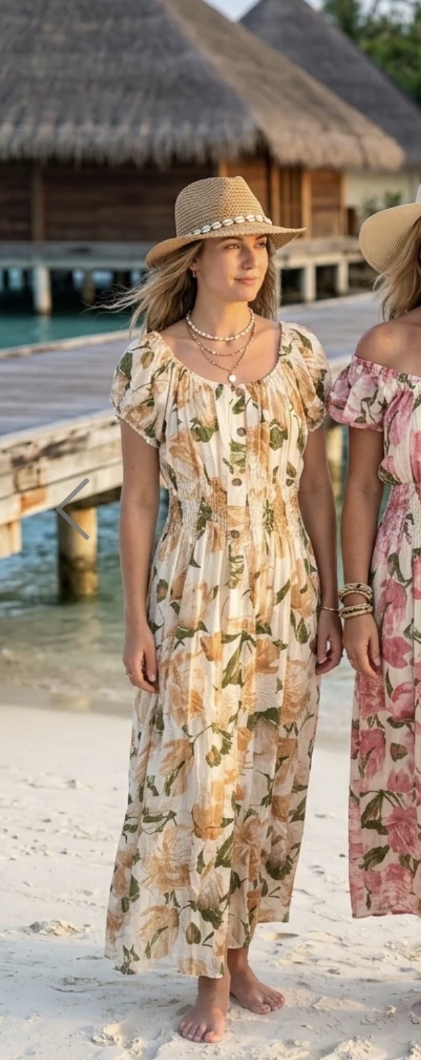 Bardot Dress - Beige